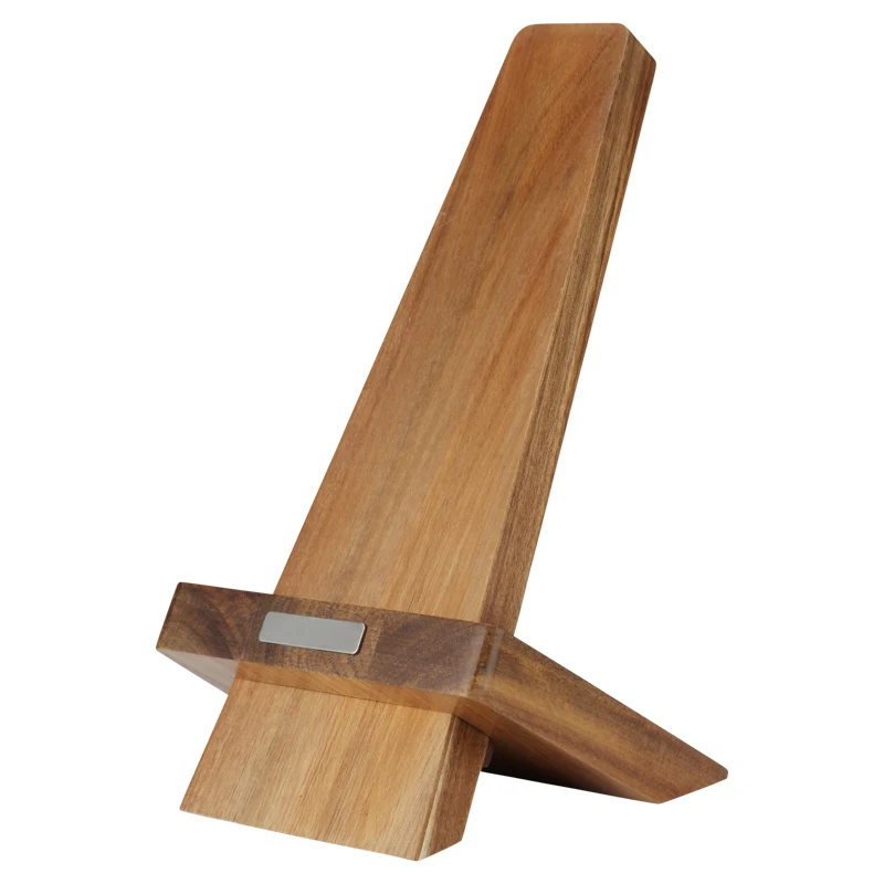 Держатель для ножей из дерева акации, стойка для ножей с сильным магнитом