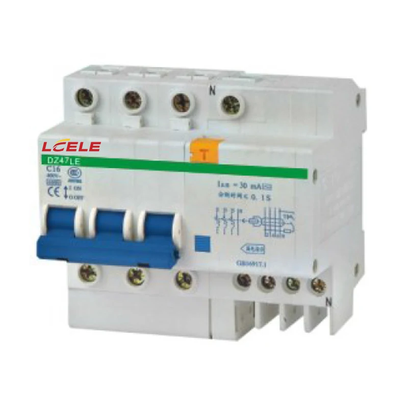 OEM Type C/D Residual Current Circuit Breaker 1P+N/2P/3P/3P+N/4P Pole 63a Elcb/rcd/rccb/rcbo