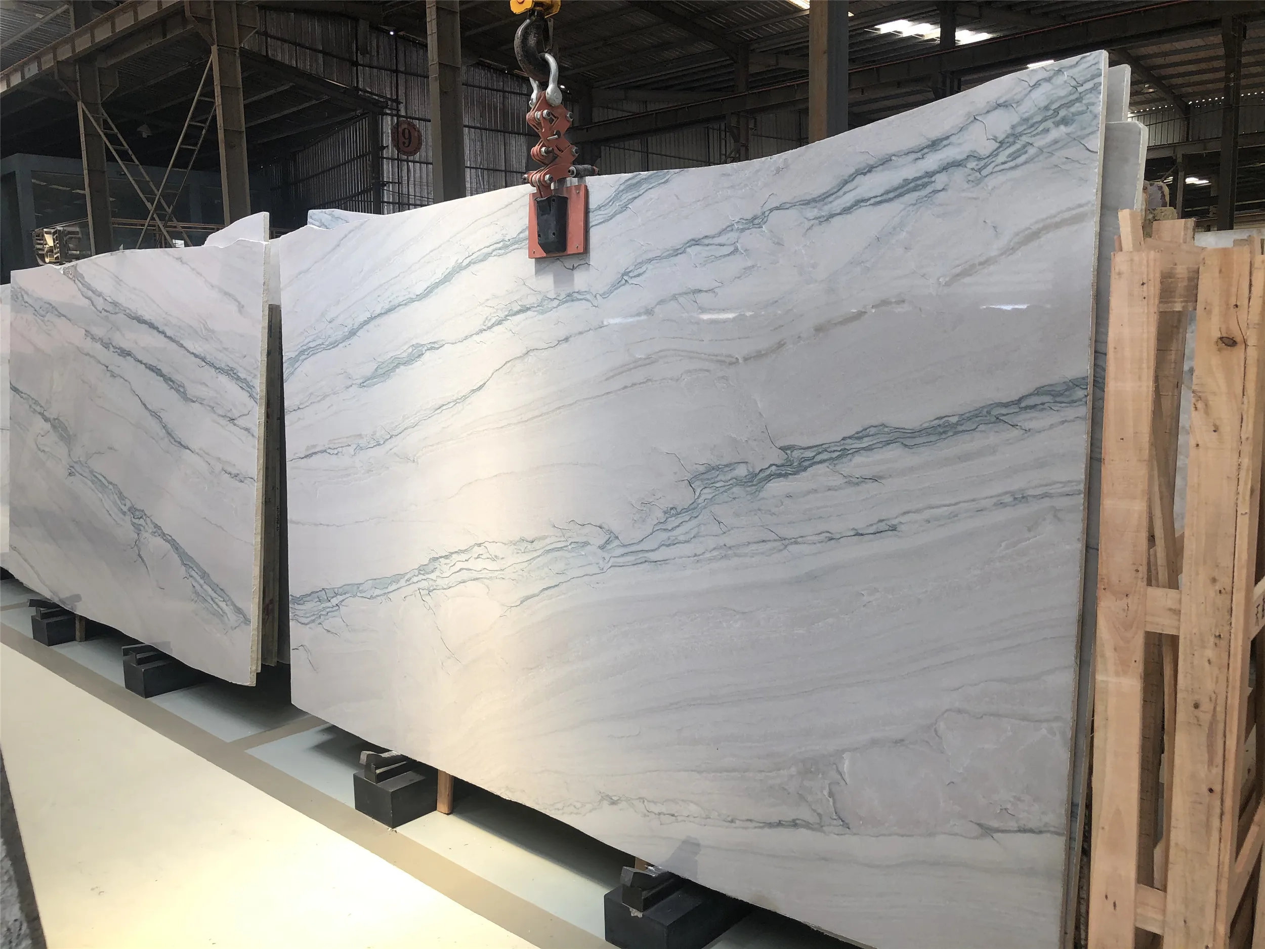 Luxury natural river white quartzite slab for kitchen countertop