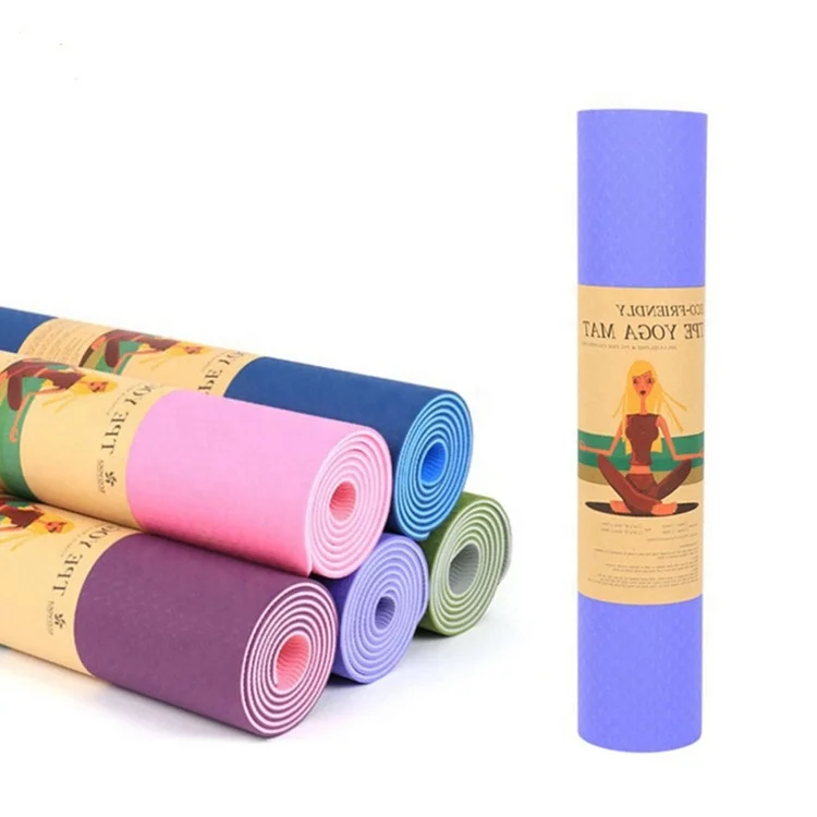 ZHOYA SPORT Custom Logo Exercise Anti Slip Eco Friendly Double Layer TPE Yoga Mat Light Weight Home Gym Yoga Mat