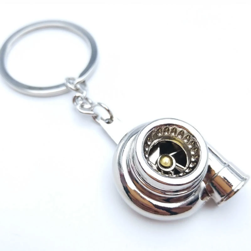 Creative Gift Car Interior Accessories Car Metal Keychain Turbo Gear Hub Pendant Brake Disc Shock Absorber Key Ring