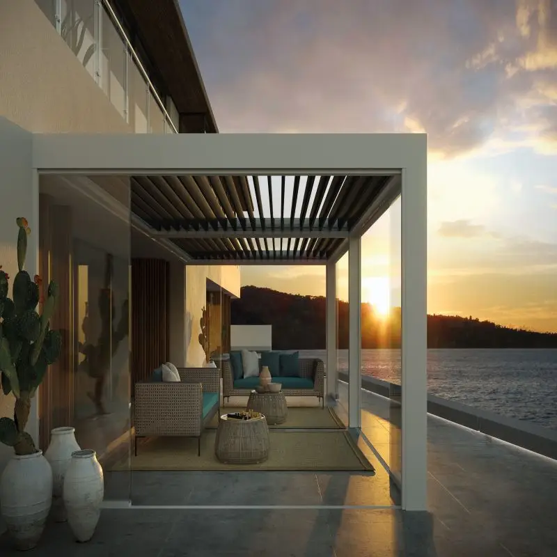 Asian Pergola Quality Outdoor Patio Cover Canopy Waterproof Modern Automatic Bioclimatic Gazebo Aluminium Pergola