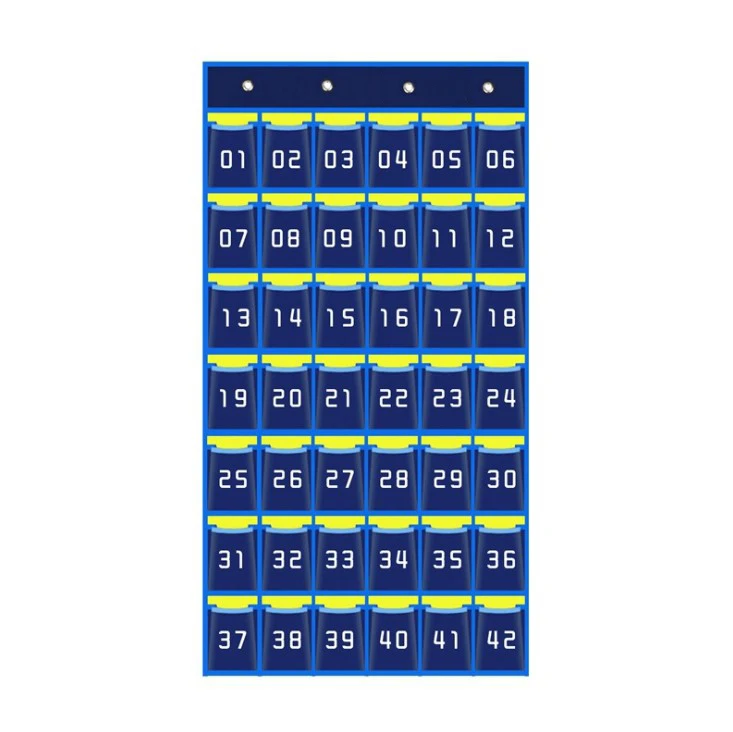 Numbered Classroom Pockets for Cell Phones and Calculator Holder Hanging Wall Door Organizer  Chart(36 pockets, 48 pockets)