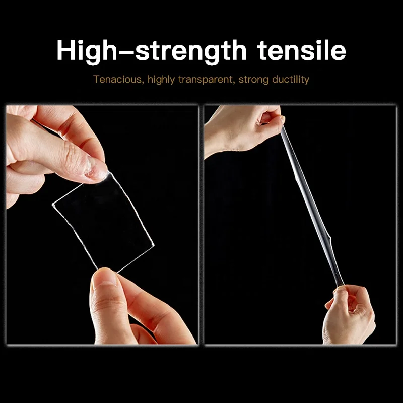 5M Flexographic Reusable Removable Double Sided Outdoor Mounting Cinta Transparent Nano Tape With Adhesive Tape