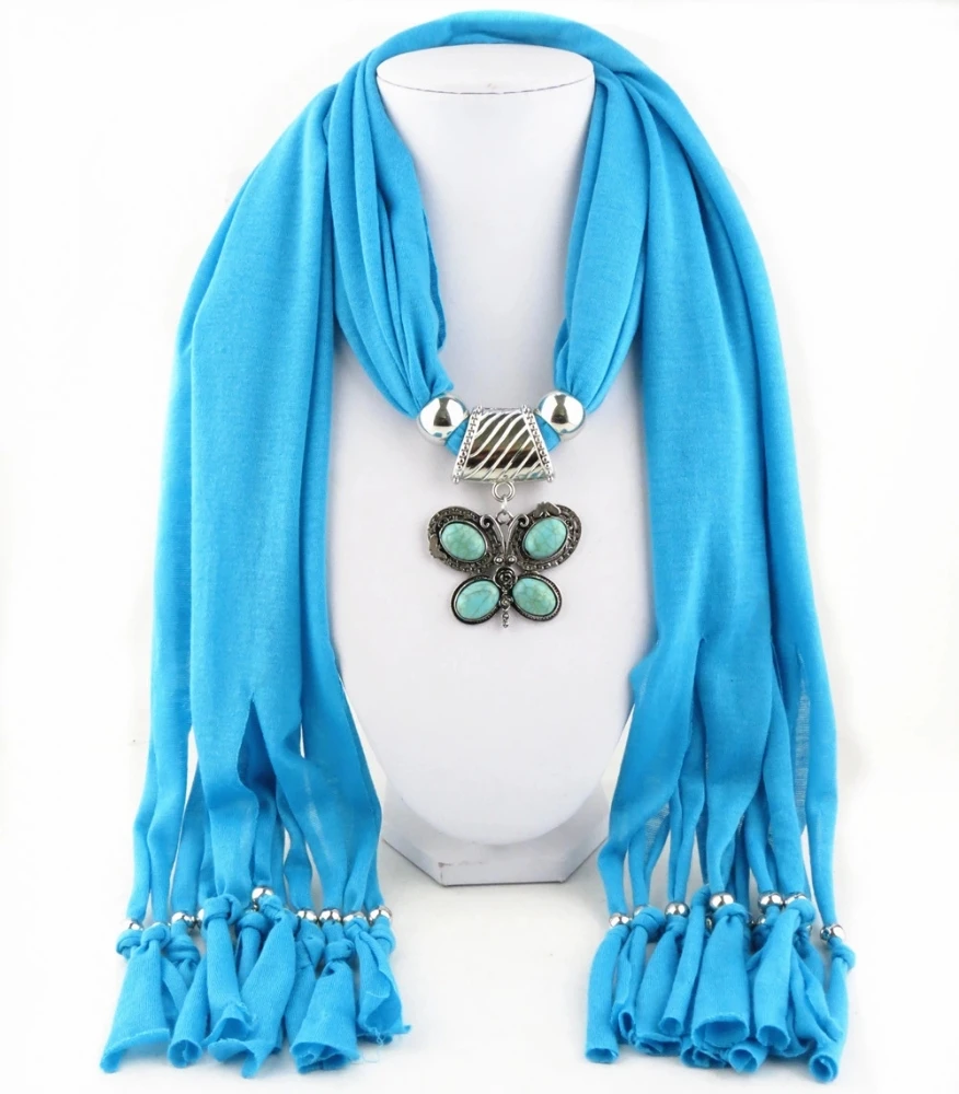 Pendants with various animal motifs butterfly pattern jewelry scarf manufacturers jewelry scarf 180x40cm