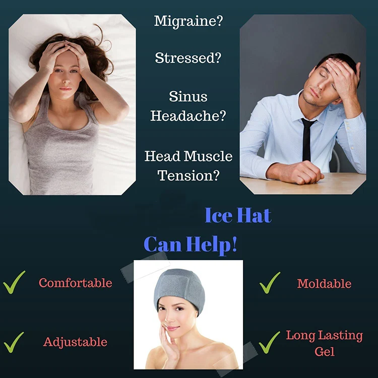 Hot and Cold Therapy Gel Ice Pack Headache and Migraine Relief Headache Ice Pack Hat