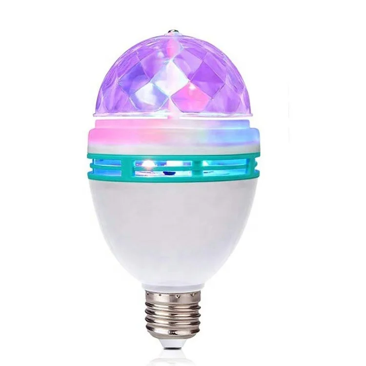 E27 3W Colorful Auto Rotating RGB LED Home Decoration Lights Party Lamp Disco Light