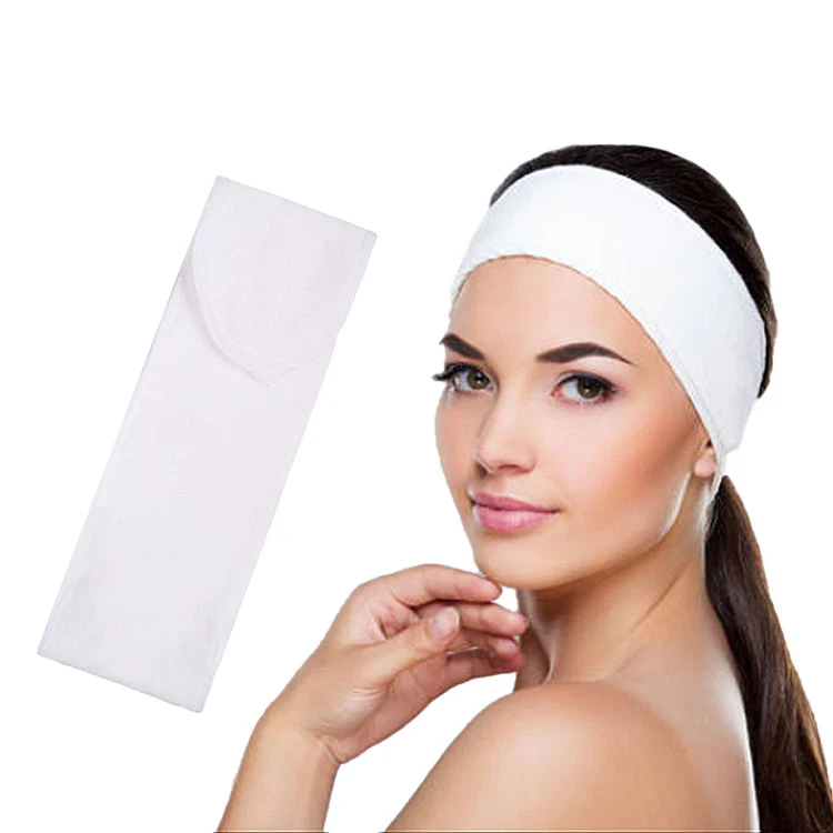 stirnband spa microfiber plain cotton cosmetics make up turban head bands white elastic hairband cloth hair band women