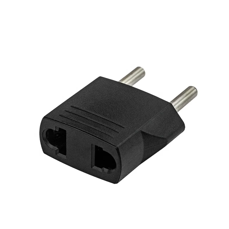 Grounded EU Travel Adapter American USA to European round-2-prong Outlet 2 pin us to eu plug adapter