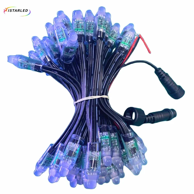 Рождественская уличная Водонепроницаемая Радужная цветная светодиодная Пиксельная лента постоянного тока 5 в 12 В мм Ws2811 Ws2812 черная Rgb модифицируемая лампа