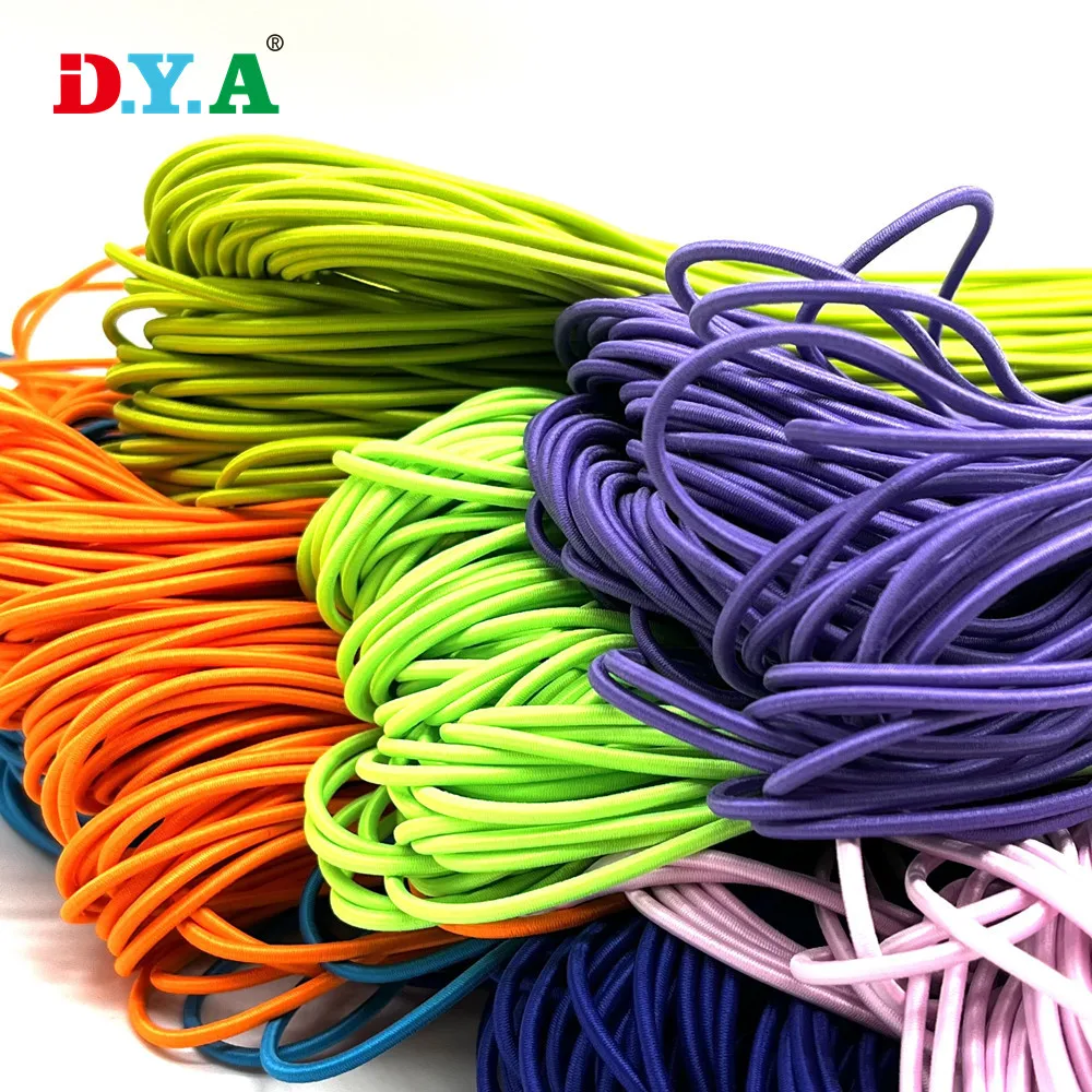 Stock Drawstring Cord Multi Color Elastic Cord Round Elastic String for Sewing Bracelet DIY Garment