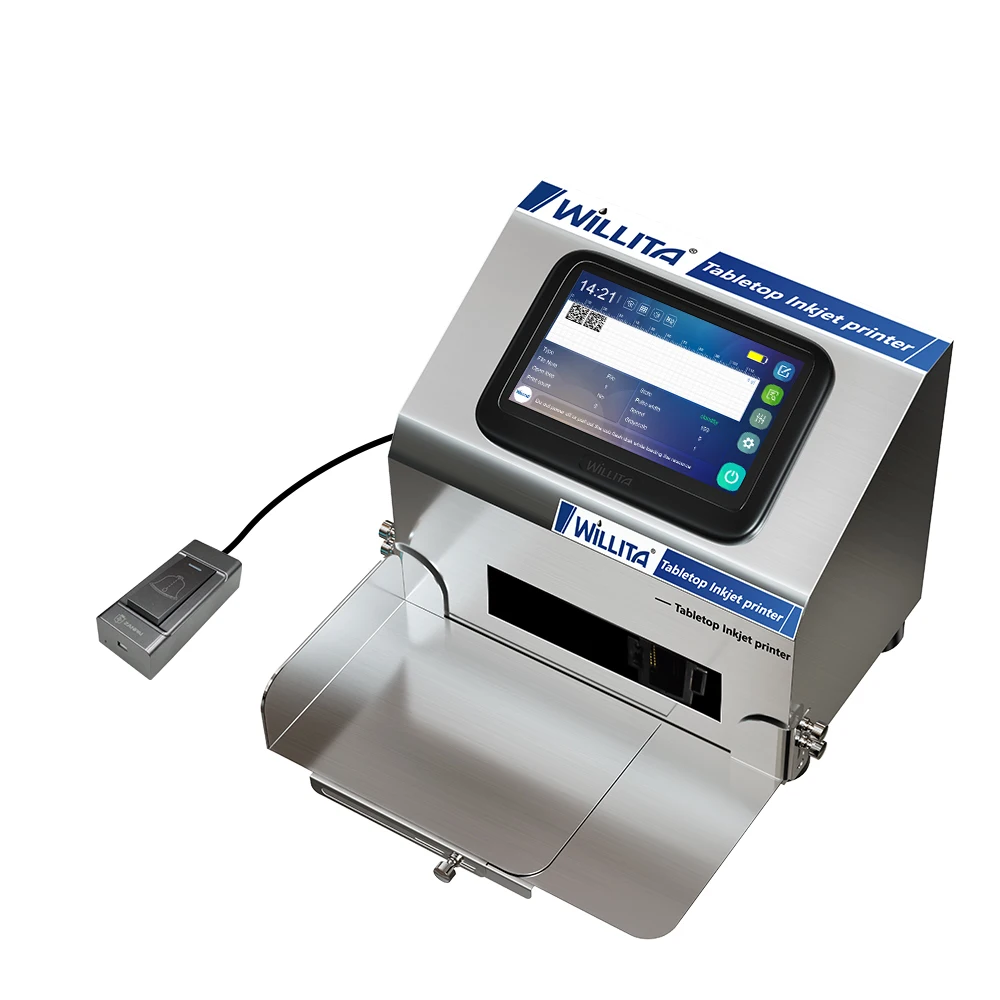 China Manufacturer desktop Expiry Date Continue Handheld Inkjet Code Solvent Ink Printer with Linux system