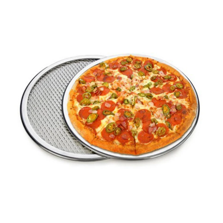 Top Selling Pizza Screen Thickened pizza mesh trays 6-20 inch aluminum pizza mesh baking trays