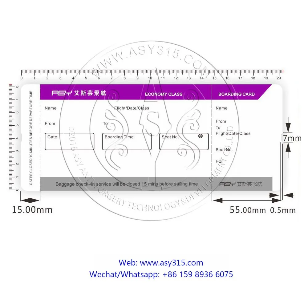 
High Quality Factory boarding pass Airline Flight Ticket Printing Airline ticket booking airline tickets 