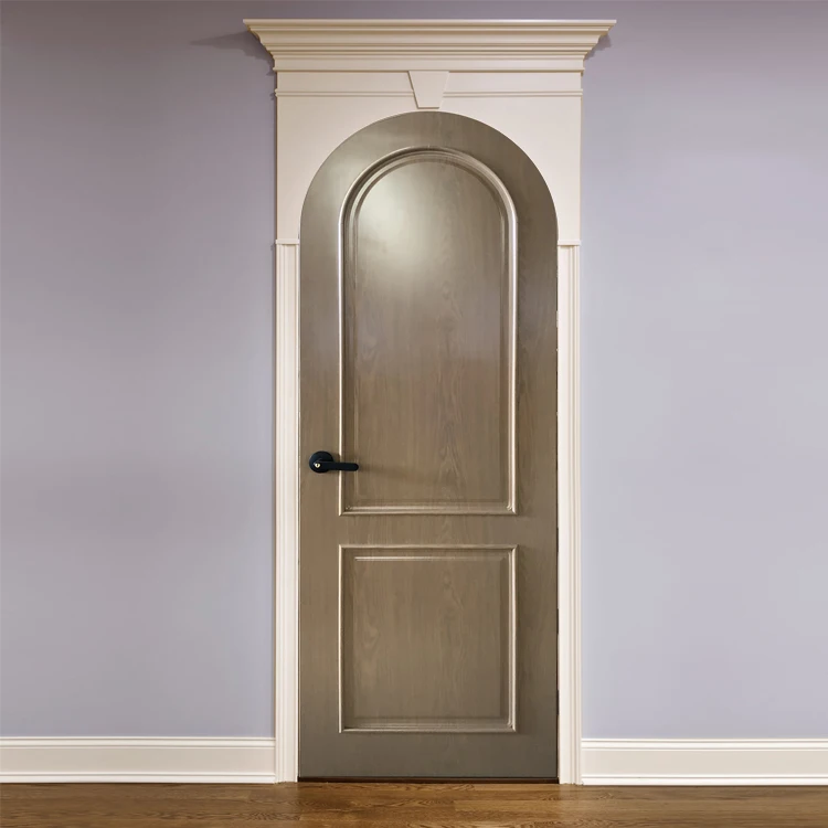Prettywood Traditional Residential Design Interior Solid Wood Arched Door With Frame