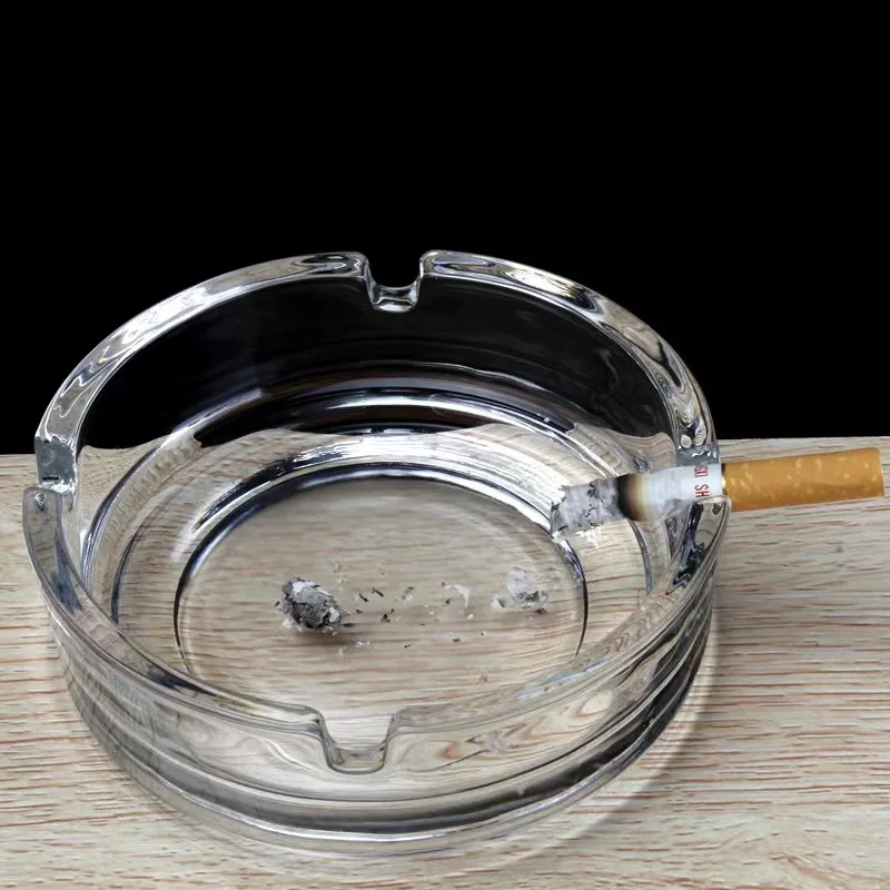 Wholesale Factory Cheap Price Round Transparent Smoke Ashtray Home Decor Smoking Accessories Clear Glass Ashtray