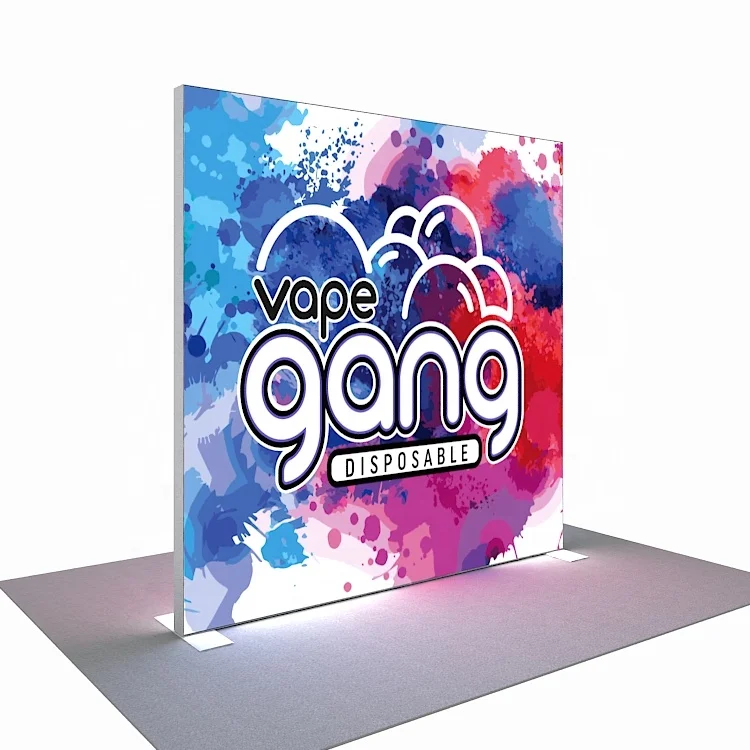 Portable Exhibit Display Backlit Custom Illuminated Tension Fabric Modular Aluminum Advertising Promotion LED Light Box Stand
