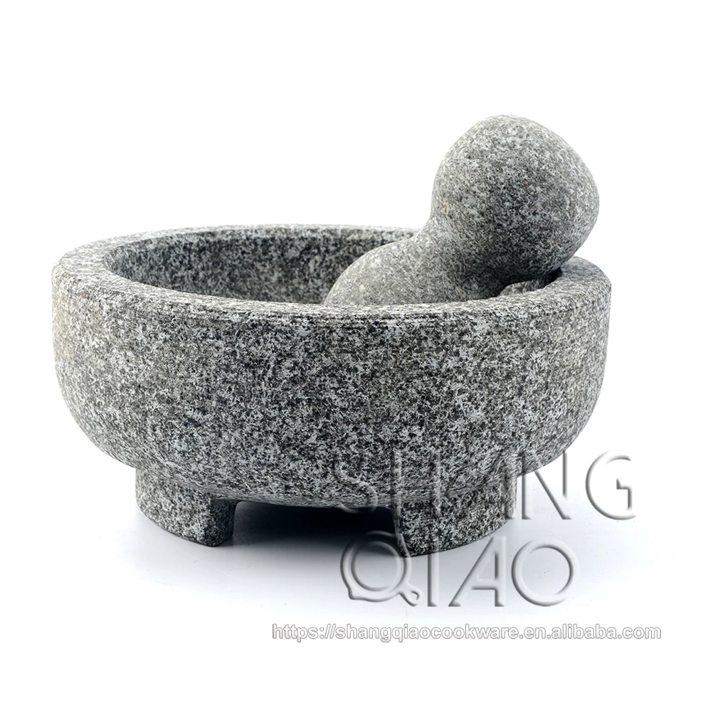 Top Selling Natural Granite Molcajete Tejolote Guacamole Mortar and Pestle Mexican Molcajete