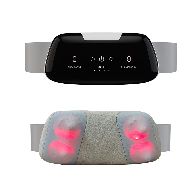 3D Heat Belly Wrap Abdominal Waist Body Massage Belt Lower Back Pain Relief Nursing Massager Device with Red Light Therapy