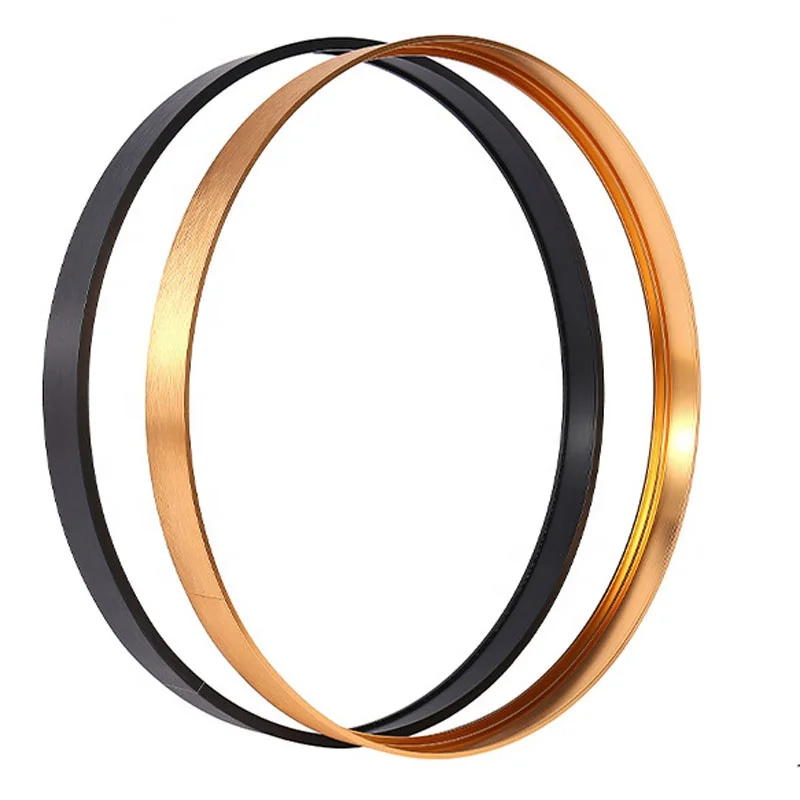 Пользовательское зеркало для ванной комнаты, Золотая рамка, Гуанчжоу, оптовая продажа, Прямая поставка, роскошное анодированное матовое алюминиевое зеркало для ванной комнаты, Золотая рамка