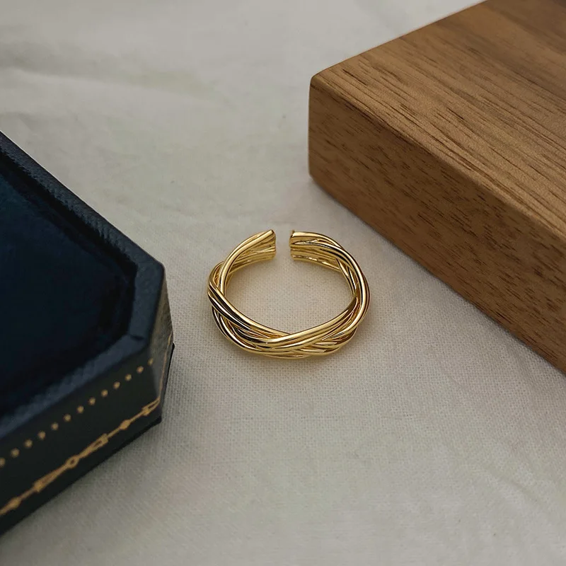 HOVANCI Gold Plated Adjustable D Letter Initial Fashion Korean Designer Finger Split Ring Rings Jewelry for Lady Women Gift