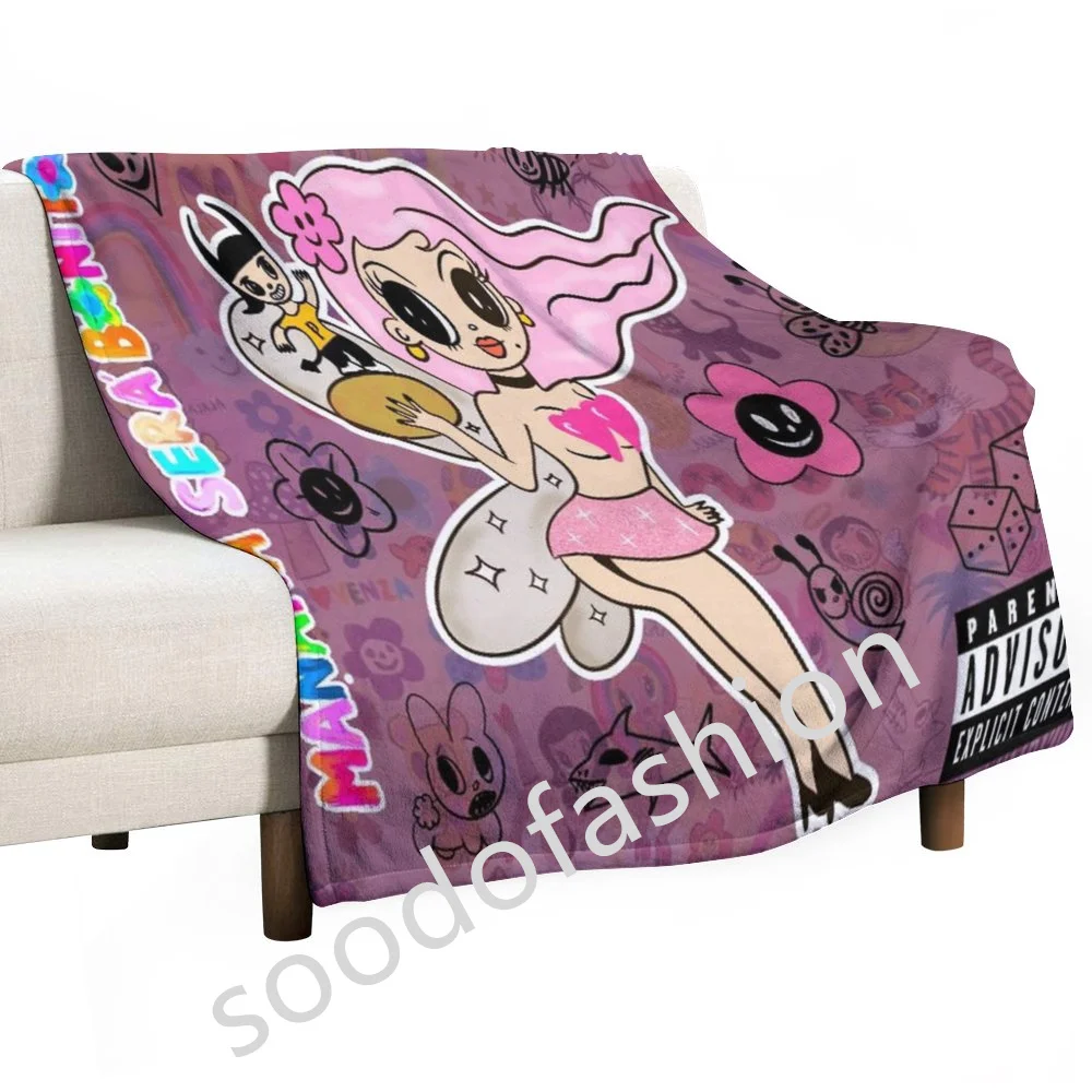 China Factory Customized new design cartoon Karol G Peso Pluma Blanket Flannel fleece throw travel Halloween blankets