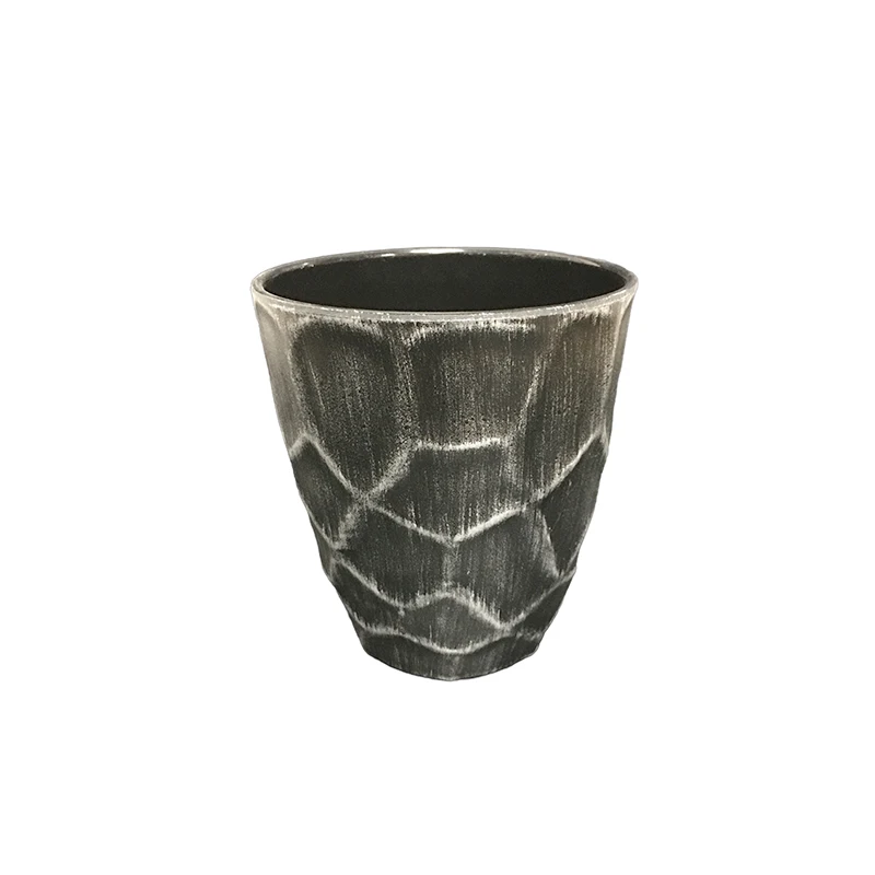 New Creative Design Imitation Stone Pattern Melamine Ceramic Orchid Planter Pot Floor Bonsai With Hole For Sale