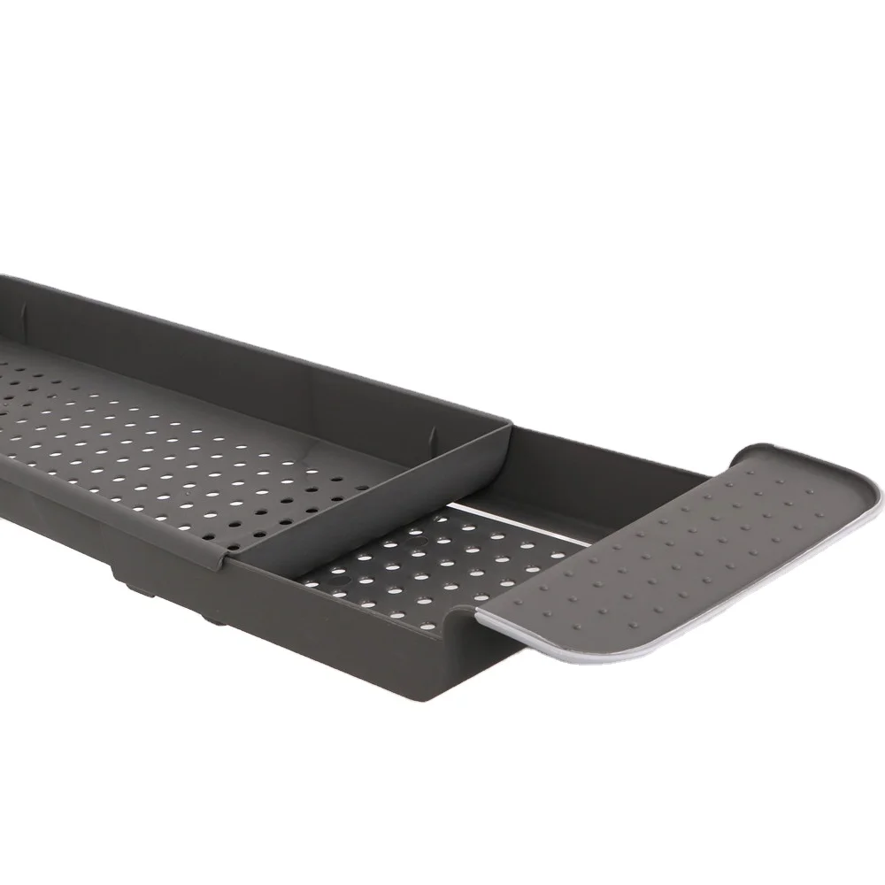 Hot Sale Bathtub Tray Plastic Bath Tub Rack Adjustable PP Bathtub Caddy