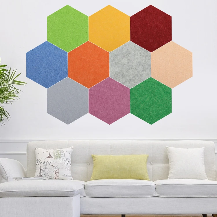 pet 3d hexagon polyester fiber acoustic panel wall