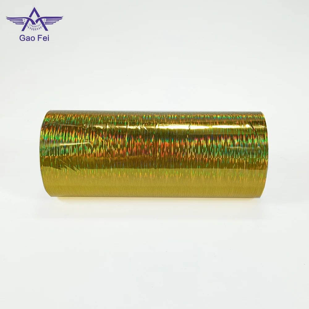 custom thickness 36 micron metallized pet film color coating holographic film