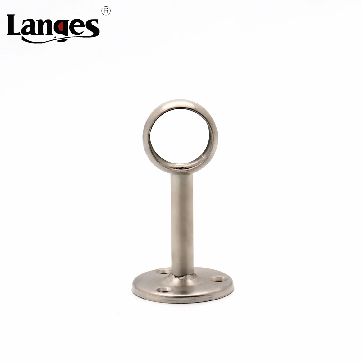 Stainless Steel Hollow Ceiling Mount Balcony Shower Curtain Closet Rod Holder Flange