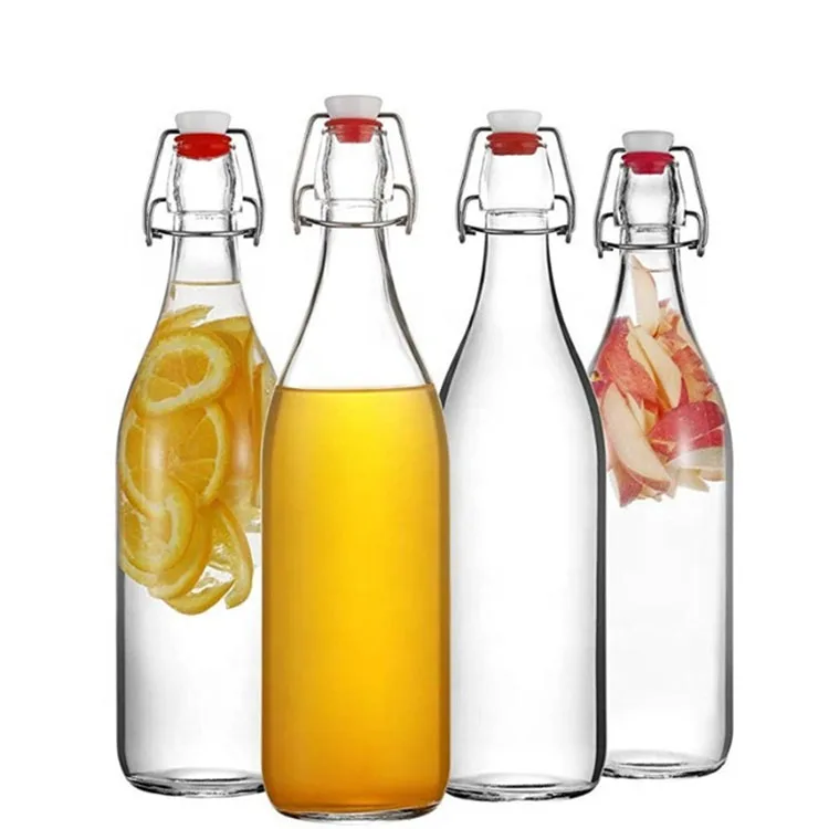 1000ml flip lock glass beer bottle milk bottle 1000ml 1 litre botellas swing top lids