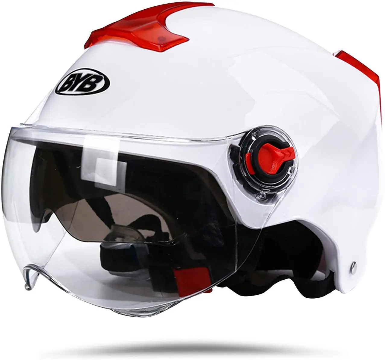 
 Мотоциклетный шлем для взрослых с двойным козырьком, шлем jet, Чоппер, Круизер, винтажный шлем пилота  