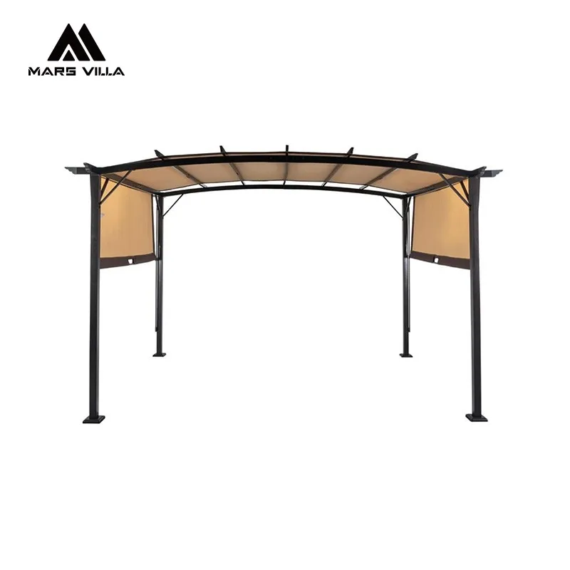 Modern Garden Outdoor Iron Pergola Gazebo Pavilion with Top Cloth