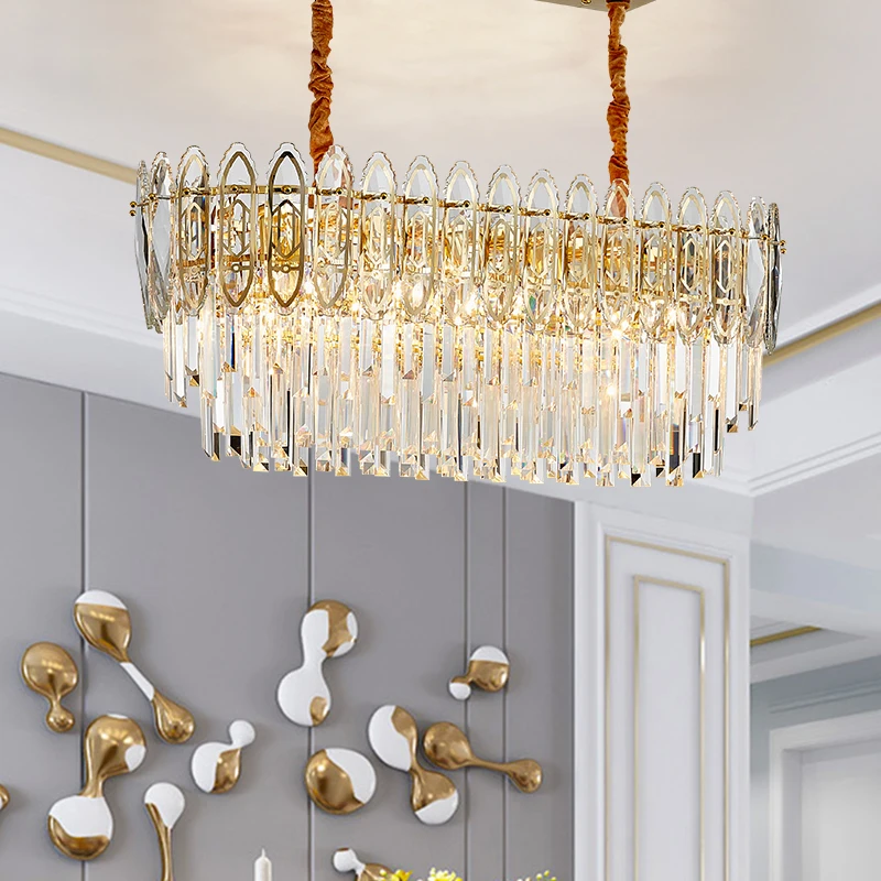 2022 New Postmodern Lamps Luxury High-End Crystal Chandelier Luxury Simple Atmosphere Living Room Dining Bedroom Pendant Light