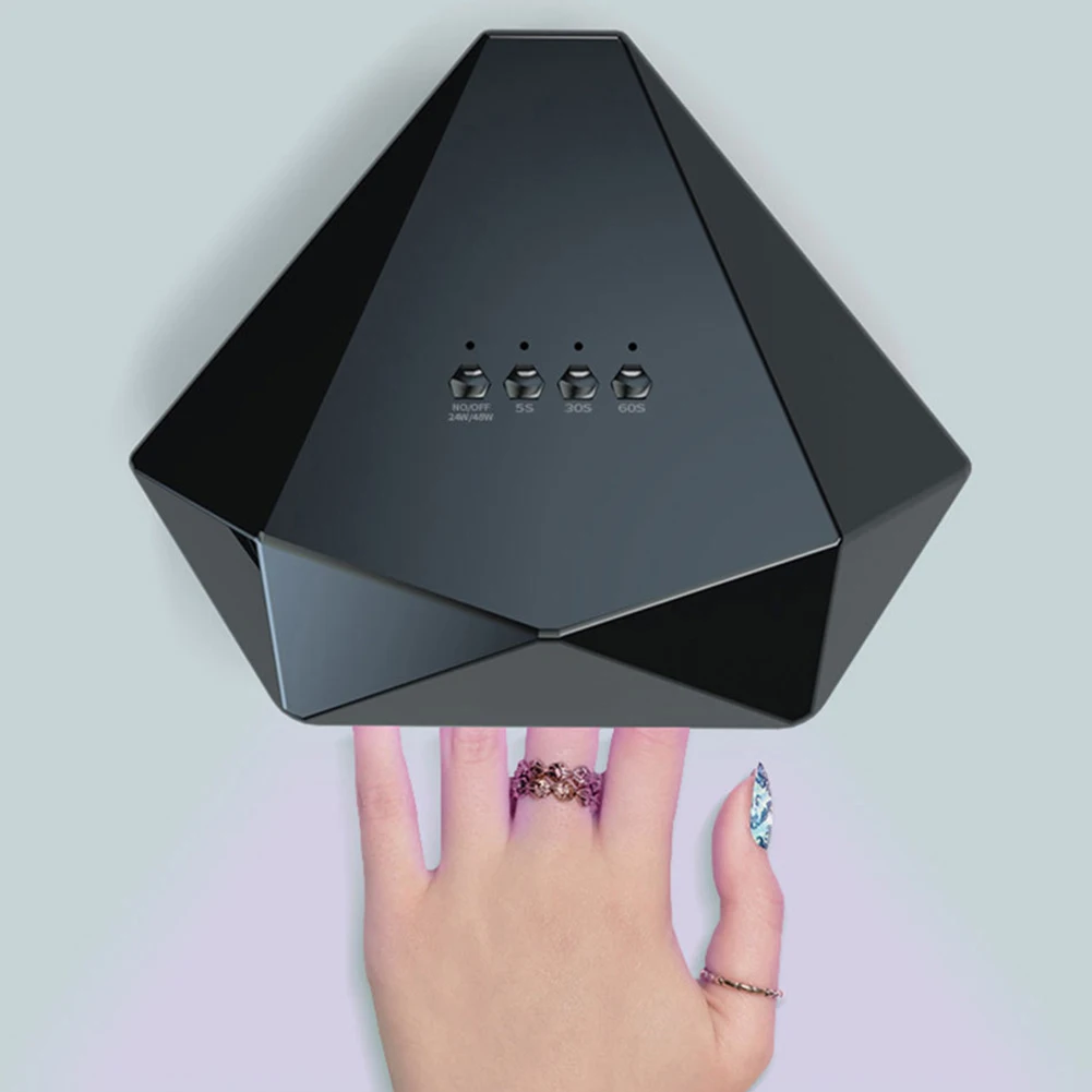 5S 30S 60S Timer Auto Sensor Lamp For Manicure Black Diamond Shape 48W LED UV Lamp Nail Dryer Gel Polish Drying Lamp