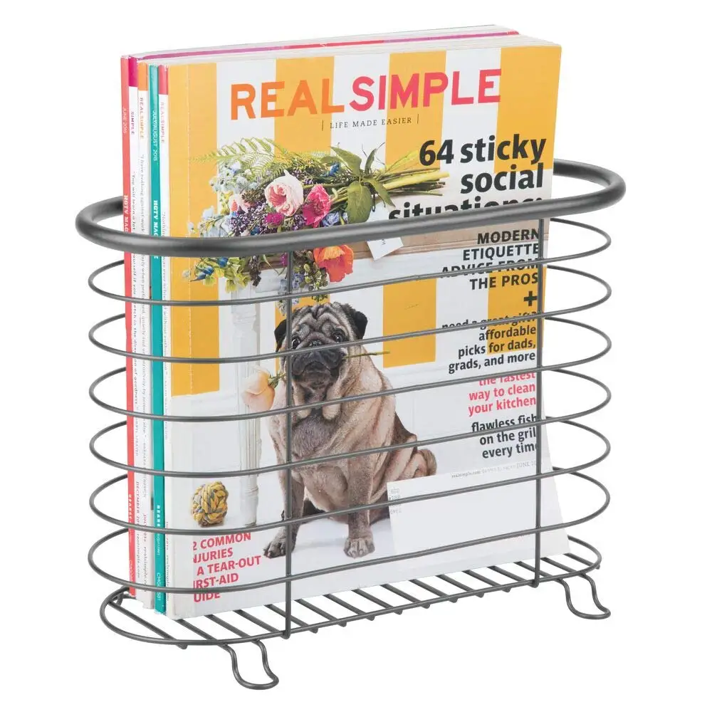ORR084 Decorative Farmhouse Magazine Holder Organizer Standing Rack for Magazines Books
