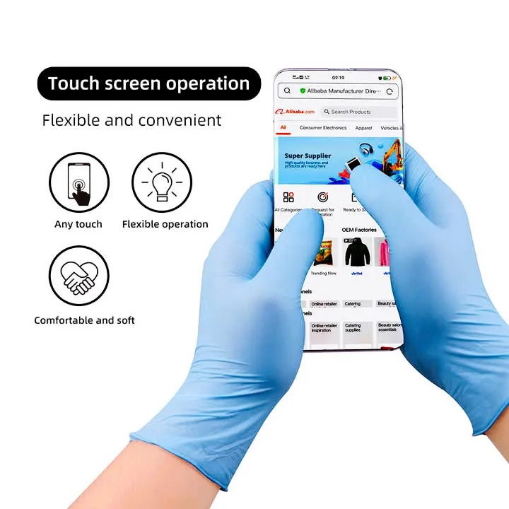 Nursing Homes and Home Care Work Gloves Disposable Exam Gloves Powder-Free  Latex-Free Nitrile Gloves