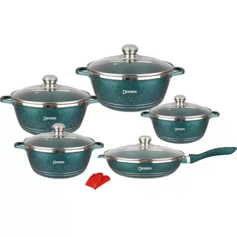 Cookware manufacturer hot pot die casting cooking aluminum cookware non stick casserole cookware set