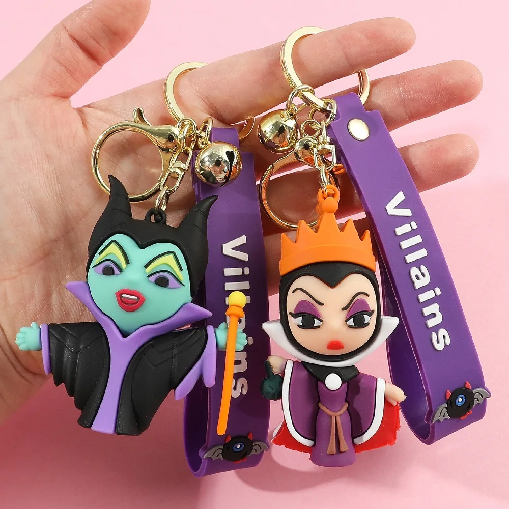 3D PVC anime keychain cute rubber Horror character Evil Witch Keychain Cartoon Car Bag Keyring Halloween figure custom key chain