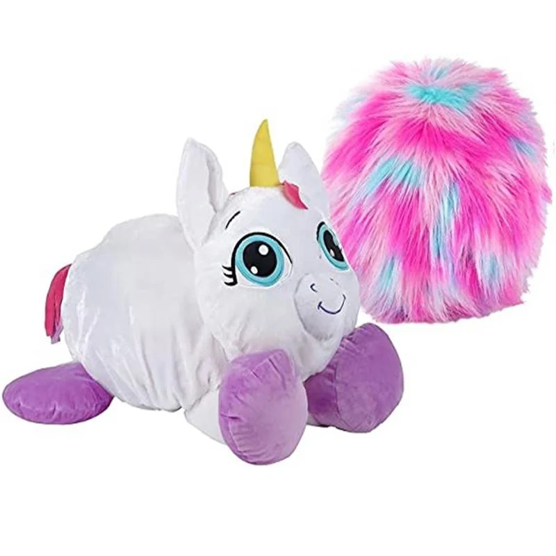 Hot Selling Creative Popular lovely Yellow Fluffies Lovely Tiger Soft Fluff Ball Plush 2 in 1 Stuffed Animal Toy