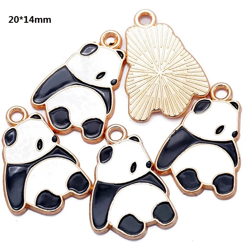 45 Styles Alloy Enamel Charm Cartoon Chinese Panda Bamboo Pendant Earrings Necklace DIY Designer Jewelry Accessories W222