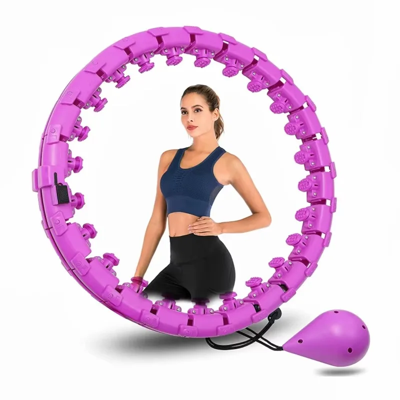 Умное регулируемое съемное кольцо для похудения на 24 узла, утяжеленное кольцо для похудения, утяжеленное для фитнеса, пластиковый обруч для пилатеса