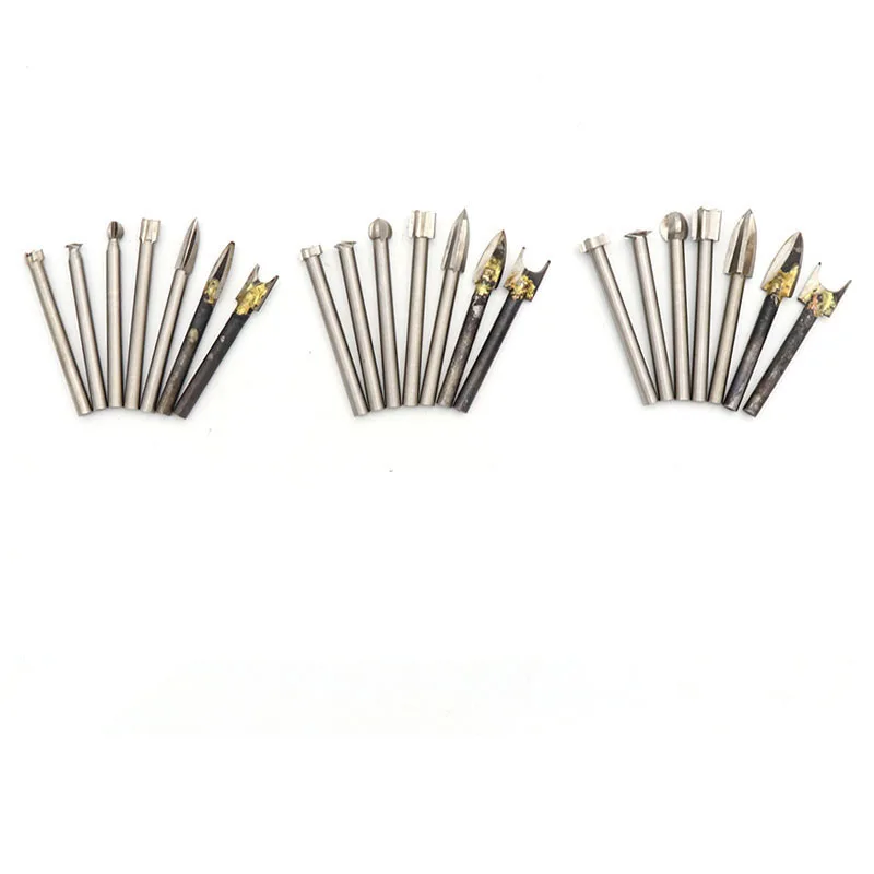 Electric woodworking carving knife Woodcarving milling cutter root carving grinding tool Wood grinding head set