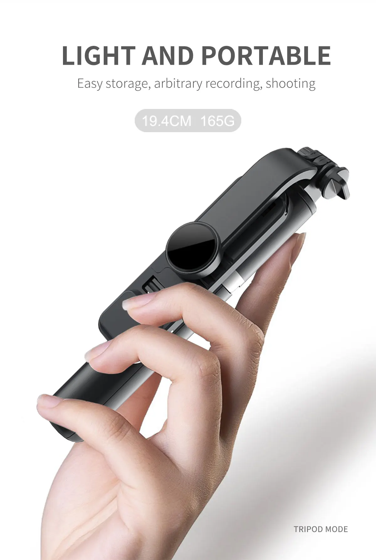 Hot sale Extend 1045mm Q02S with Warm Cold LED Fill Light 3 in1 360 Rotation Wireless flexible Tripod Selfie Stick