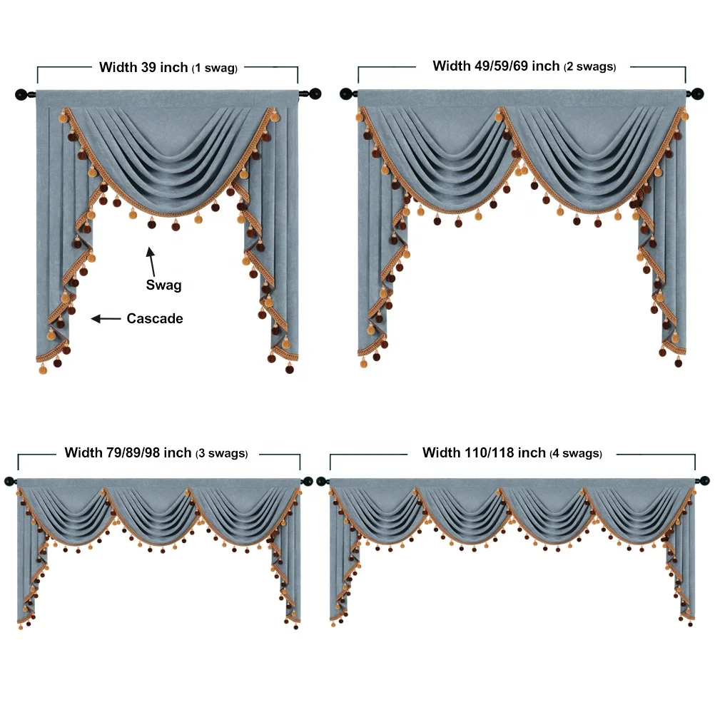 New Design Classic Style Chinese Curtain Valances for Living Room China Wholesale Velvet Soft Cortina Window Drapes Pelmet