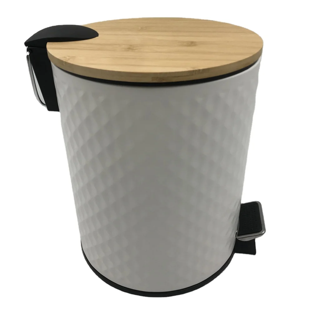 Professional Manufacture Bamboo lid New design Cheap rubbish bin dustbin trash can