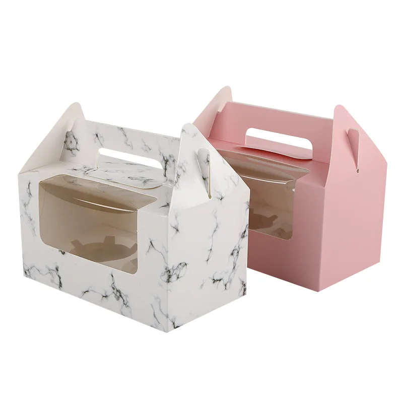 New Style Portable pastry cake packaging boxes Muffin Box Paper Cake Box