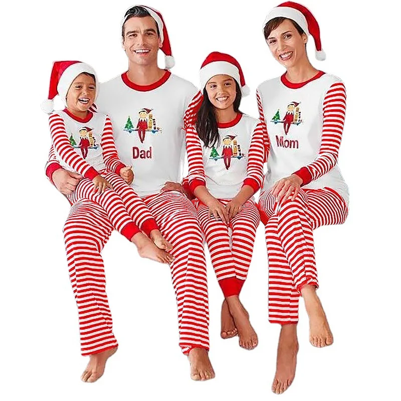 DOUBLEDUDU Family Matching Pajamas Sets Boys Girls Deer Snow Children PJs Christmas Pajamas Family With Factory Price