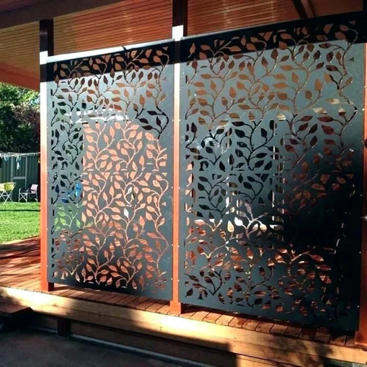 Outdoor Customized Wpc CNC Cut Composite Wood Plastic Composite Privacy Lattice Screen for  Fence Set  Wall Panel and Pergolas